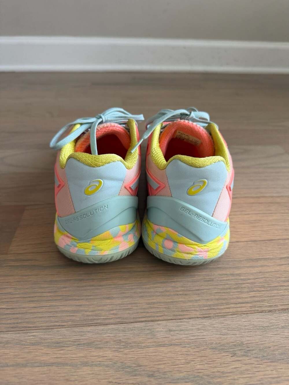 Asics Gel-Resolution 8 Women's Tennis Shoes Sun Coral/Sour Yuzu - Picture 7 of 10